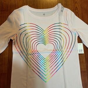 GAP Girls Rainbow Hearts Long Sleeve Size Medium